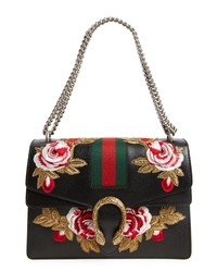 Gucci Medium Dionysus Embroidered Roses Leather Shoulder Bag