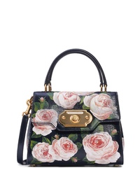 Dolce & Gabbana Mini Welcome Floral Print Leather Satchel