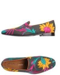 Black Floral Leather Shoes