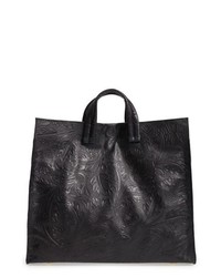 Clare V. Simple Flower Embossed Leather Tote