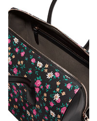 Nina Ricci Small Floral Print Canvas And Leather Tote