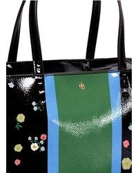 Tory Burch Vilette Floral Patent Leather Small Zip Tote