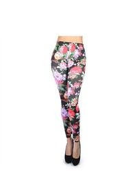 Selini Soho Floral Bold Black Print Leggings L5050 Lxl