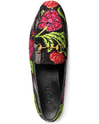 Gucci New Jordaan Brocade Horsebit Loafer Floral