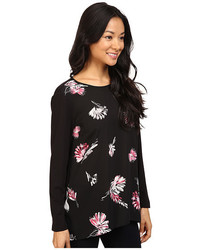 Vince Camuto Long Sleeve Mix Media Floral Signature Blouse