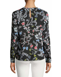 philosophy Long Sleeve Ruffled Floral Woven Blouse