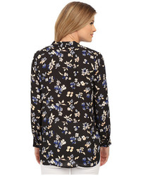 Vince Camuto Long Sleeve Wistful Petals V Shirttail Blouse