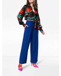 Dvf Diane Von Furstenberg Silk Floral Blouse With Bow Unavailable