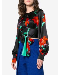 Dvf Diane Von Furstenberg Silk Floral Blouse With Bow Unavailable