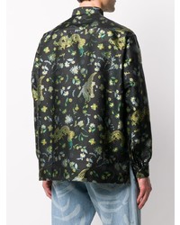 Martine Rose Floral Print Mandarin Collar Shirt