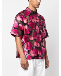 4SDESIGNS Floral Print Sheer Shirt