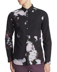 Paul Smith Ps Abstract Floral Print Cotton Sportshirt