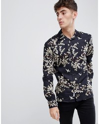 Bellfield Revere Collar Shirt With Blossom Print