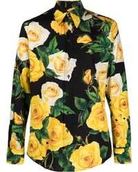 Dolce & Gabbana Rose Print Long Sleeve Shirt