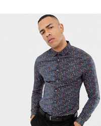 ASOS DESIGN Tall Skinny Ditsy Floral Shirt