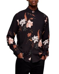 Topman Winter Floral Print Button Up Shirt