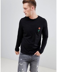 Black Floral Long Sleeve T-Shirt