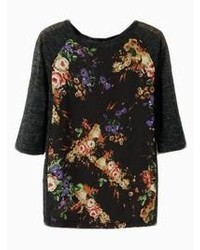 Choies New Look Black Floral Print T Shirt