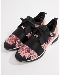 Ted Baker Black Floral Sporty Trainers