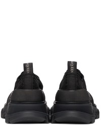 Alexander McQueen Black Floral Tread Slick Low Sneakers