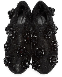 Simone Rocha Black Floral Tweed Sneakers