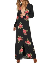 Amuse Society All Buttoned Up Floral Print Maxi Dress