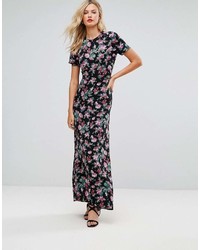 Asos Tall Asos Tall Maxi Dress With Deconstructed Back In Floral Print