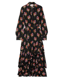 Borgo De Nor Aurora Ruffled Silk De Chine Maxi Dress