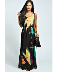 Boohoo Maya Oriental Floral Maxi Dress