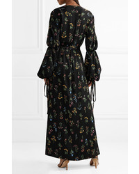 Caroline Constas Doria Floral Print Sa Wrap Maxi Dress