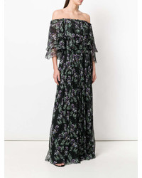 Blumarine Floral Off The Shoulder Maxi Dress