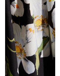 Dolce & Gabbana Floral Print Cotton Poplin Maxi Dress