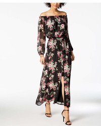 Nine West Floral Print Off The Shoulder Maxi Dress Created For Macys