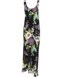 Diane von Furstenberg Floral Print Silk Crepe De Chine Maxi Dress