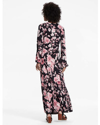 Lucky Brand Floral Print Tie Front Maxi Dress