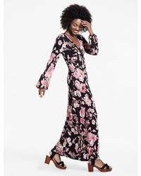 Lucky Brand Floral Print Tie Front Maxi Dress