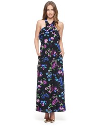 Juicy Couture Sketched Floral Silk Maxi Dress