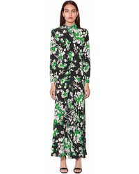 Lucy Floral Printed Silk Maxi Dress
