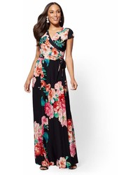 New York & Co. New York Company Black Floral Maxi Dress