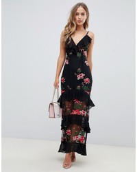 ASOS DESIGN Tiered Maxi Dress With Embroidery