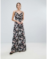 Yumi Uttam Boutique Floral Print Maxi Dress With Lace Trim