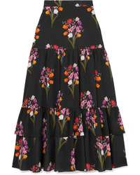 Borgo De Nor Emme Tiered Floral Print Skirt