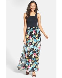 Nordstrom Felicity Coco Knit Bodice Floral Maxi Dress