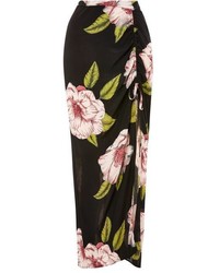Topshop Floral Print Maxi Skirt