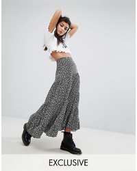 Milk It Vintage Tiered Maxi Skirt In Floral