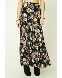 Forever 21 Tiered Floral Print Maxi Skirt