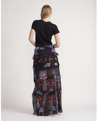 Cynthia Rowley Tiered Ruffle Maxi Skirt