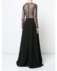 Patbo Hand Beaded Mesh Bodice Gown