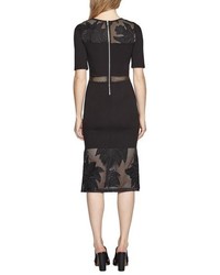 French Connection Floral Cage Mixed Media Sheath Dress