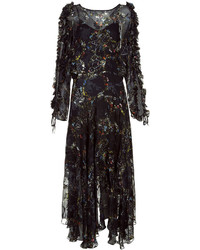 Preen by Thornton Bregazzi Black Floral Ermin Dress